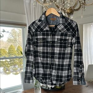 JACHS Girlfriend Black and White Plaid Button Down Shirt